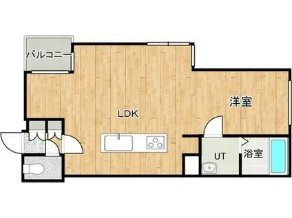 カーサベルデ琴似(1LDK/3階)の間取り写真