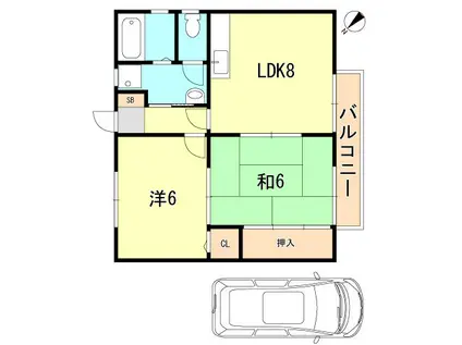 堀切スカイハイツ(2LDK/1階)の間取り写真
