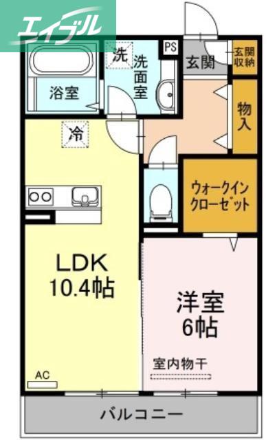 プリマヴェーラ(1LDK/2階)の間取り写真