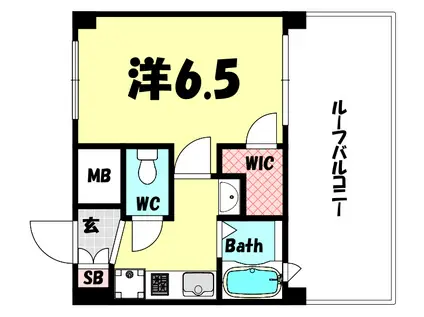 エステムコート三宮イーストIIリベルテ(1K/6階)の間取り写真