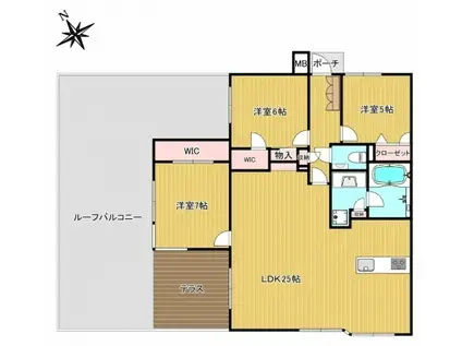 サンライフ下曽根駅サウスコート(3LDK/6階)の間取り写真