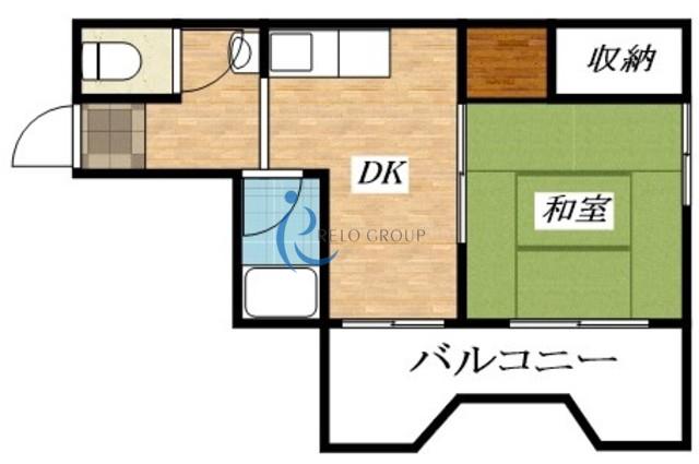 グランベガ平野南(1DK/5階)の間取り写真