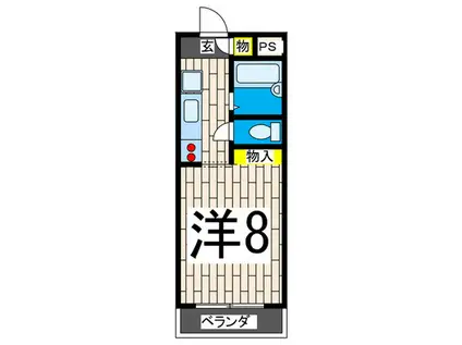 カーサ703(ワンルーム/2階)の間取り写真