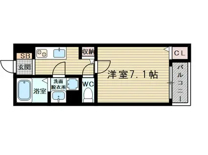 シンシア淡路(1K/2階)の間取り写真