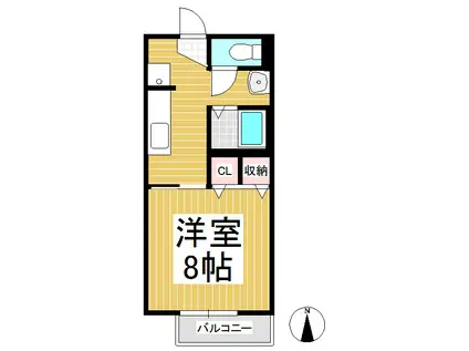 サープラスHIRO(1K/2階)の間取り写真