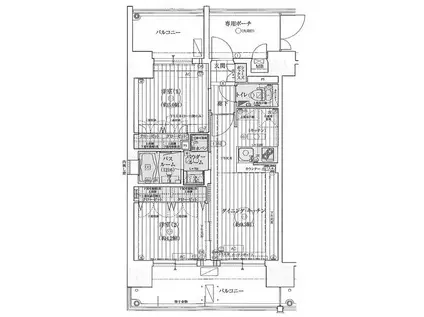 エステムコート新大阪IXグランブライト(2LDK/10階)の間取り写真