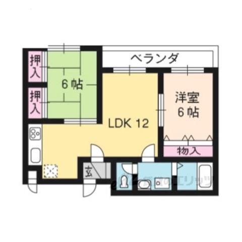 ザ・フォレスト北野(2LDK/2階)の間取り写真