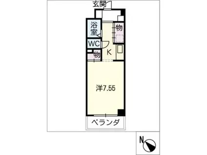 マルベリーヒル川名山(1K/3階)の間取り写真