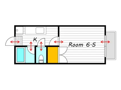 セイル94(1K/2階)の間取り写真