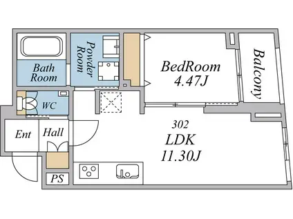 エクセルシオール荏原町(1LDK/3階)の間取り写真