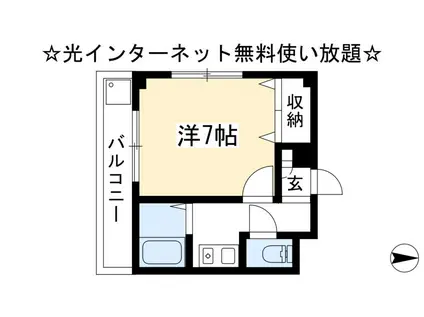 シーガル(1K/1階)の間取り写真