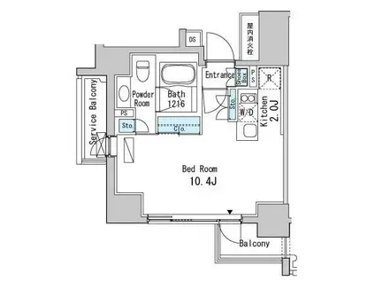 ベルファース目黒(ワンルーム/8階)の間取り写真