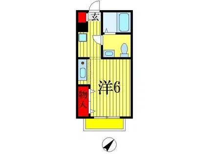 ヴィアデルヴェント(ワンルーム/3階)の間取り写真