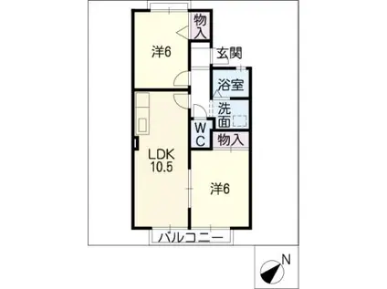 エクレール姥子(2LDK/2階)の間取り写真