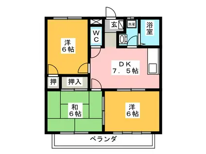 コーポギャラクシー(3DK/1階)の間取り写真