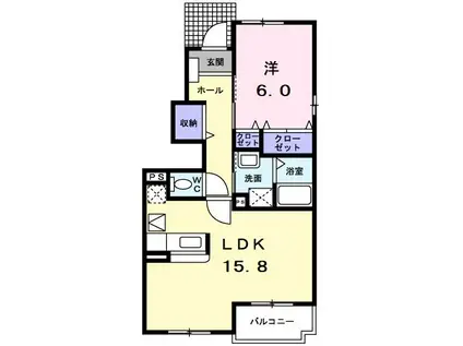 サンパティークアビテI(1LDK/1階)の間取り写真