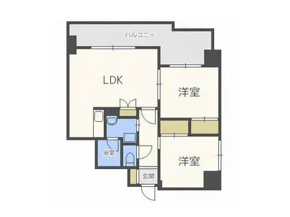 ヴィビ新札幌III(2LDK/4階)の間取り写真