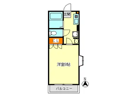 グランヴェール・コガ(1K/1階)の間取り写真