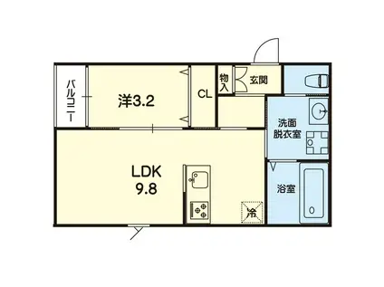 ステラ大津駅前(1LDK/1階)の間取り写真