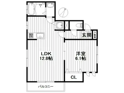 グランジュールテラス(1LDK/1階)の間取り写真