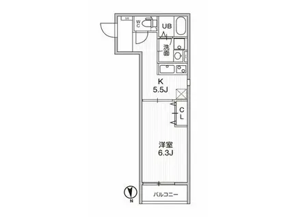 T S CUORE馬込I(1DK/3階)の間取り写真