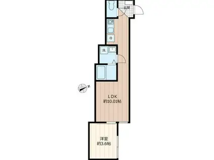 ERFOLG鳩ケ谷(1LDK/3階)の間取り写真
