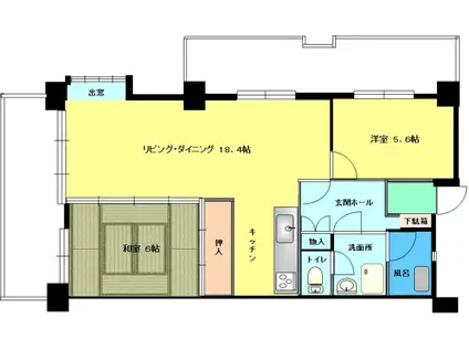 アンピールメゾン黒門(2LDK/9階)の間取り写真
