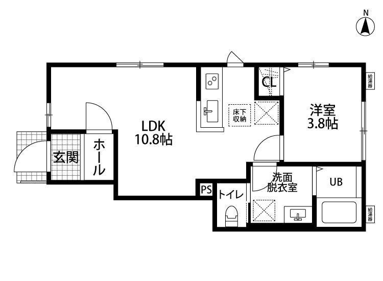 リーブルファイン松戸松飛台(1LDK/1階)の間取り写真