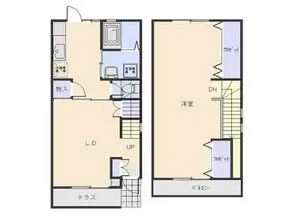 アークトゥルスB棟(1LDK/1階)の間取り写真