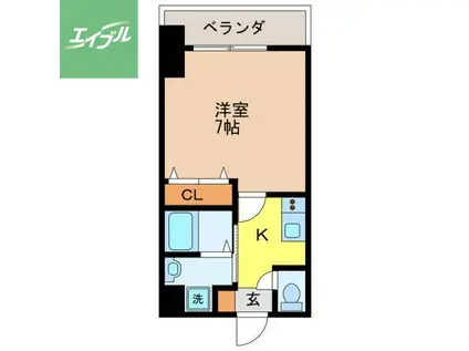 ディノ馬町(1K/9階)の間取り写真