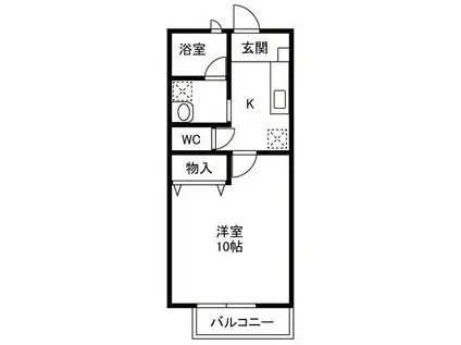 グリーンヒルズ A(1K/1階)の間取り写真
