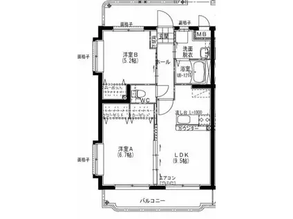 サープラス(2LDK/1階)の間取り写真