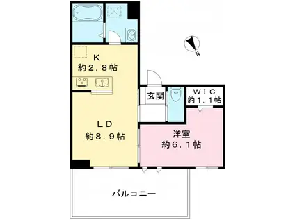 ルリエ目黒中央町(1LDK/3階)の間取り写真