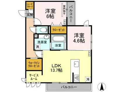 RITZ HOUSE NODA(2LDK/3階)の間取り写真