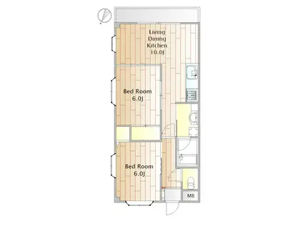 オーキッドハウス(2LDK/2階)の間取り写真