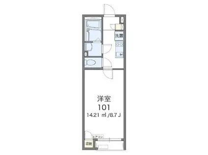 レオネクストカーサ大和II(1K/2階)の間取り写真
