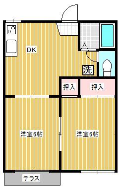 コーポ瀬戸(2DK/1階)の間取り写真