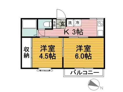 カルム綱島(2K/1階)の間取り写真