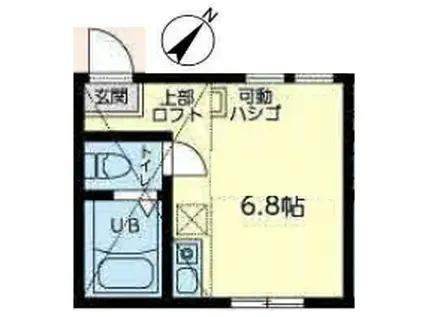 EN LA COLINA 小机(ワンルーム/1階)の間取り写真