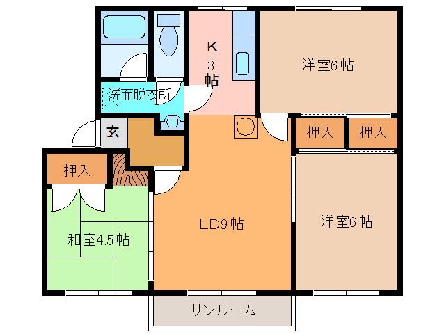キャピタル5(3LDK/4階)の間取り写真