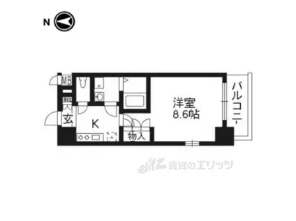エスリード烏丸五条駅前(1K/4階)の間取り写真
