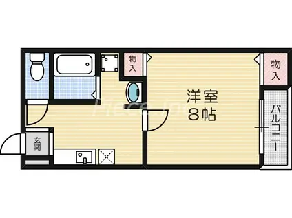 シャルムKⅡ(1K/1階)の間取り写真