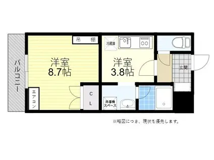 グランシーダ(1DK/2階)の間取り写真