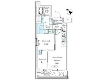 LUMICITY月島(2LDK/6階)の間取り写真