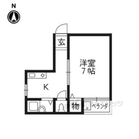 Nスクエア(1K/2階)の間取り写真