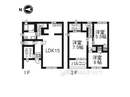 サントルモン中山(3LDK/1階)の間取り写真