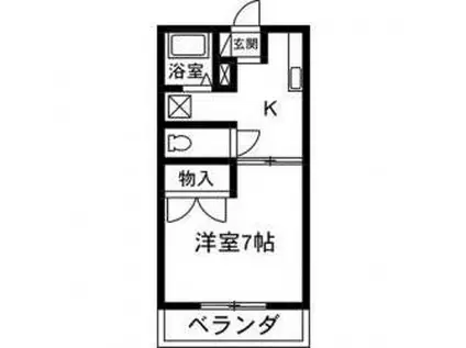 ロイヤルシャトー(1K/1階)の間取り写真