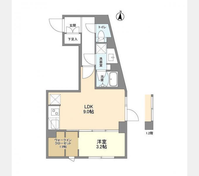 ウェルスクエア西大井(1LDK/3階)の間取り写真
