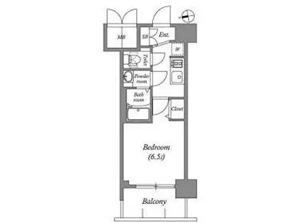 スプランディッドVII(1K/3階)の間取り写真