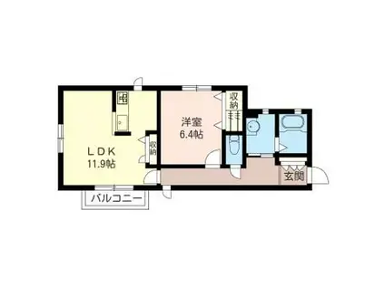 WIND COURT L(1LDK/2階)の間取り写真